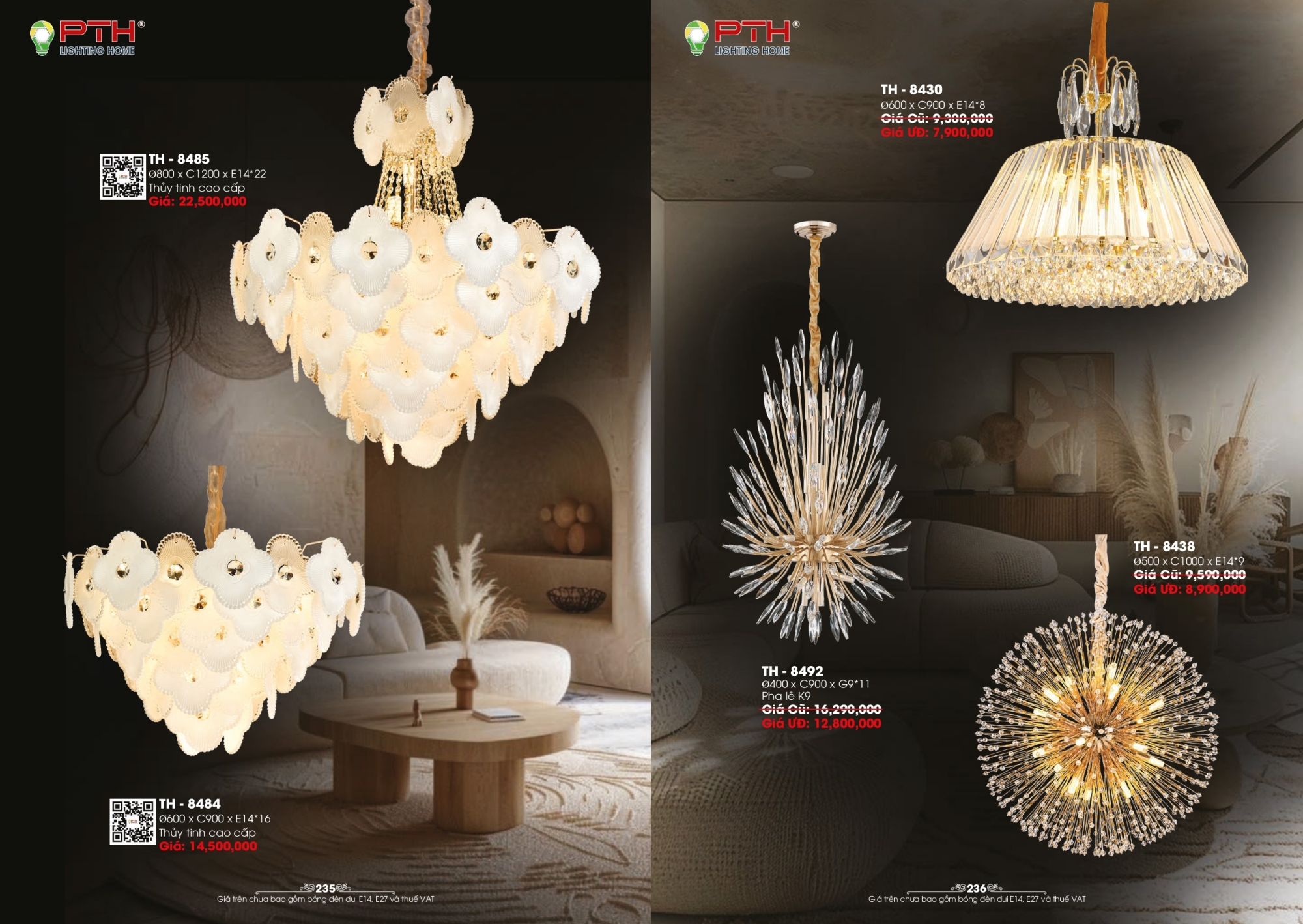 Bảng giá đèn trang trí PTH Lighting Home 2026